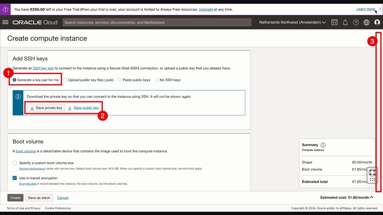 Official Oracle example of generating and saving SSH keys